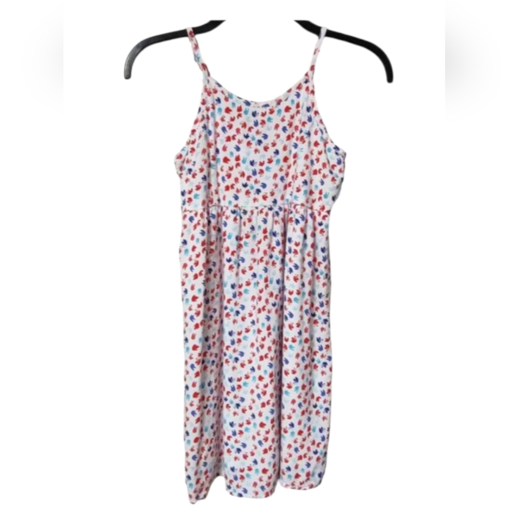 Old Navy Girls Muticolor Floral Sleeveless Dress Scoop Neck Smocked Lined Size M